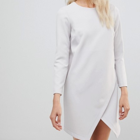 ASOS - Asymmetric Clean Shift Mini Dress - Picture 4 of 6